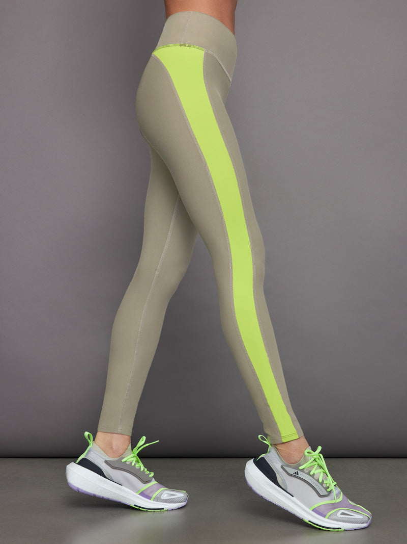 Colorblock Legging in Melt - Silversage / Acid Lime