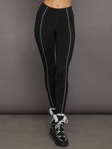 Stirrup Legging with Rhinestone Trim - Black