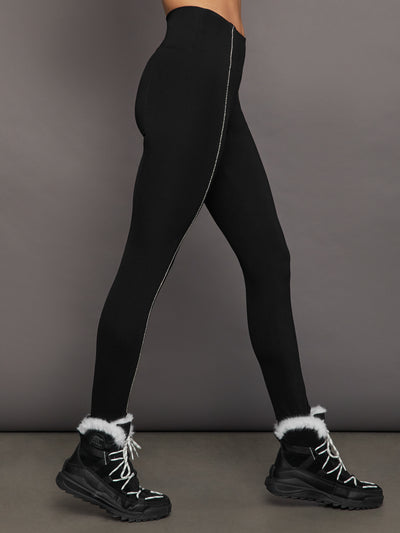 Stirrup Legging with Rhinestone Trim - Black