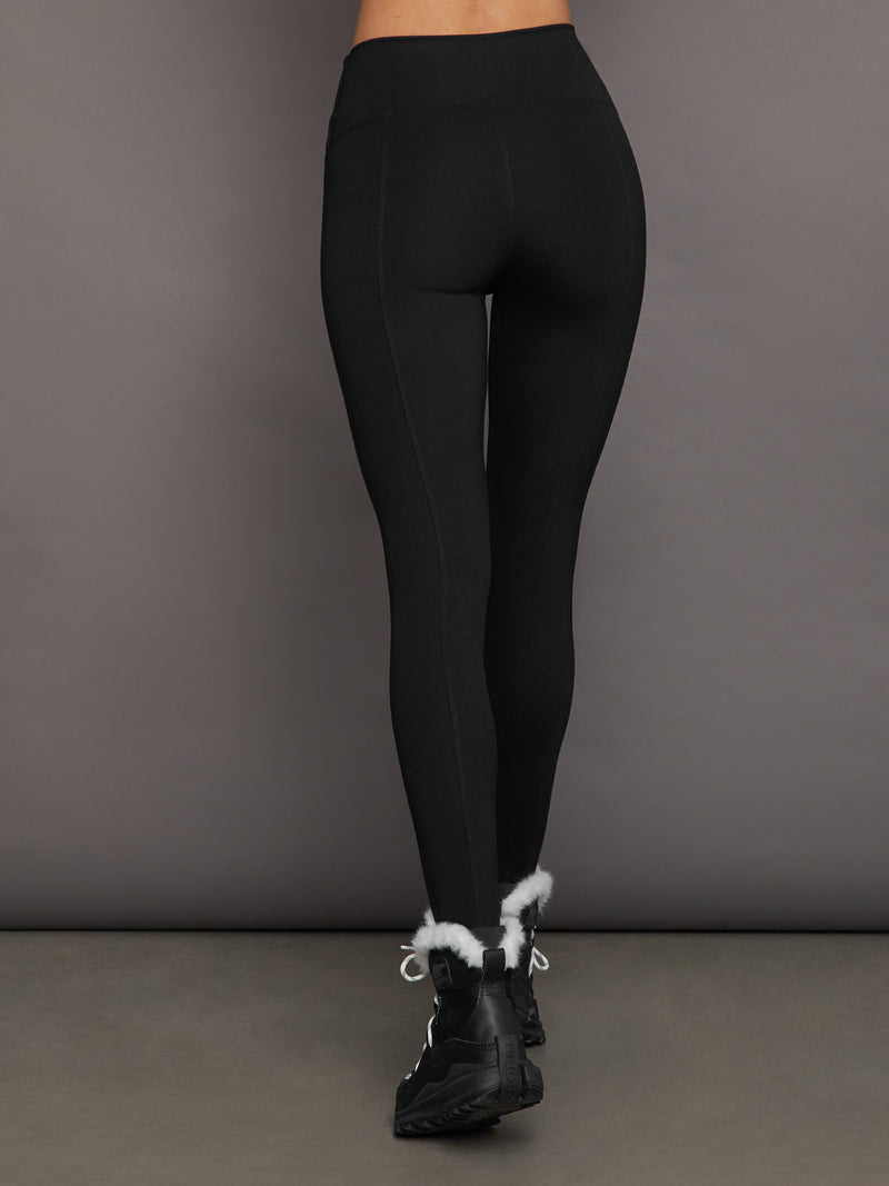 Stirrup Legging with Rhinestone Trim - Black