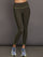 High Rise Legging with Fleece Back - Dark Olive/ Acid Lime