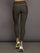 High Rise Legging with Fleece Back - Dark Olive/ Acid Lime