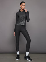 Foil Legging in Melt - Dark Heather Grey with Gunmetal Foil