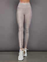 Foil Legging in Melt - Oatmeal Heather with Rose Gold Foil