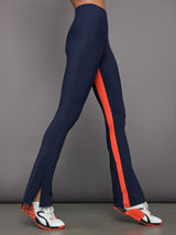 Colorblock Split Bootcut Legging in Melt - Navy/ Orange