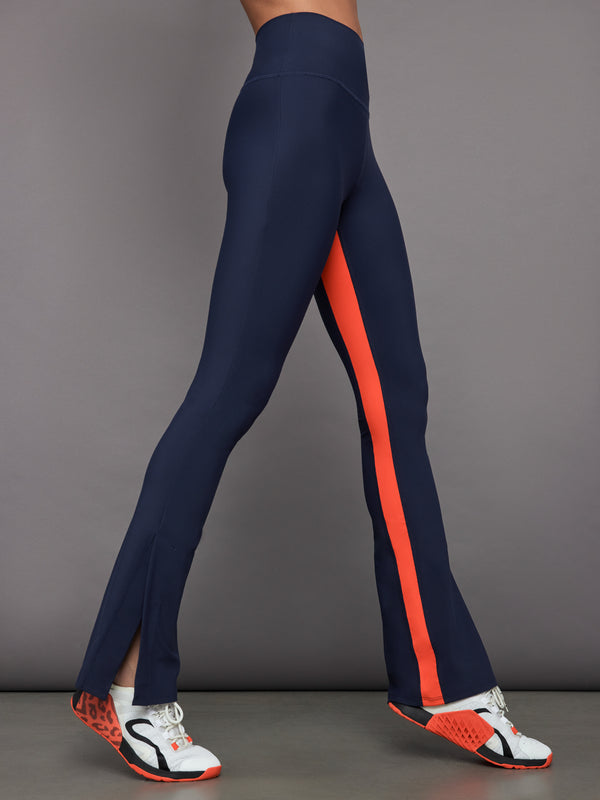 Colorblock Split Bootcut Legging in Melt - Navy/ Orange