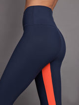 Colorblock Split Bootcut Legging in Melt - Navy/ Orange