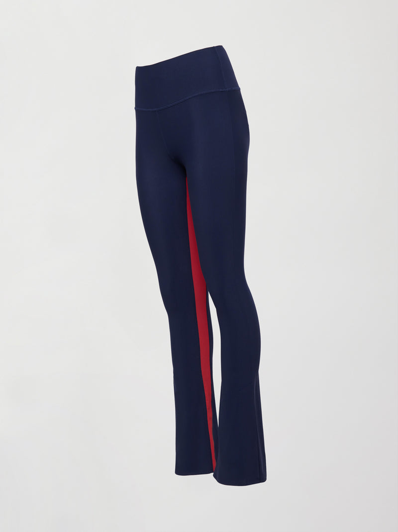 Colorblock Split Bootcut Legging in Melt - Navy / Red Dahlia