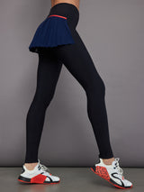 Pleated Skirt Legging in Melt - Black / Navy