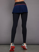 Pleated Skirt Legging in Melt - Black / Navy