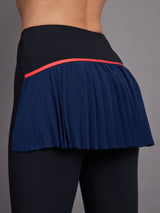 Pleated Skirt Legging in Melt - Black / Navy