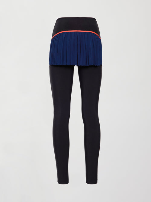 Pleated Skirt Legging in Melt - Black / Navy