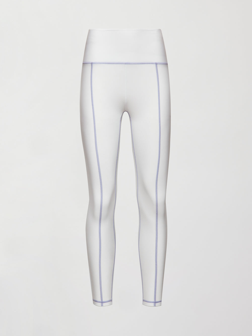 High Rise Fleece Back Seam Legging - White