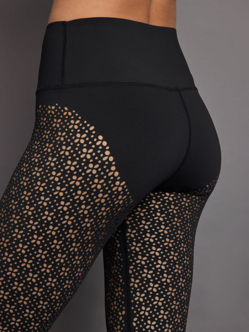 Laser Cut Legging in Diamond Compression - Black