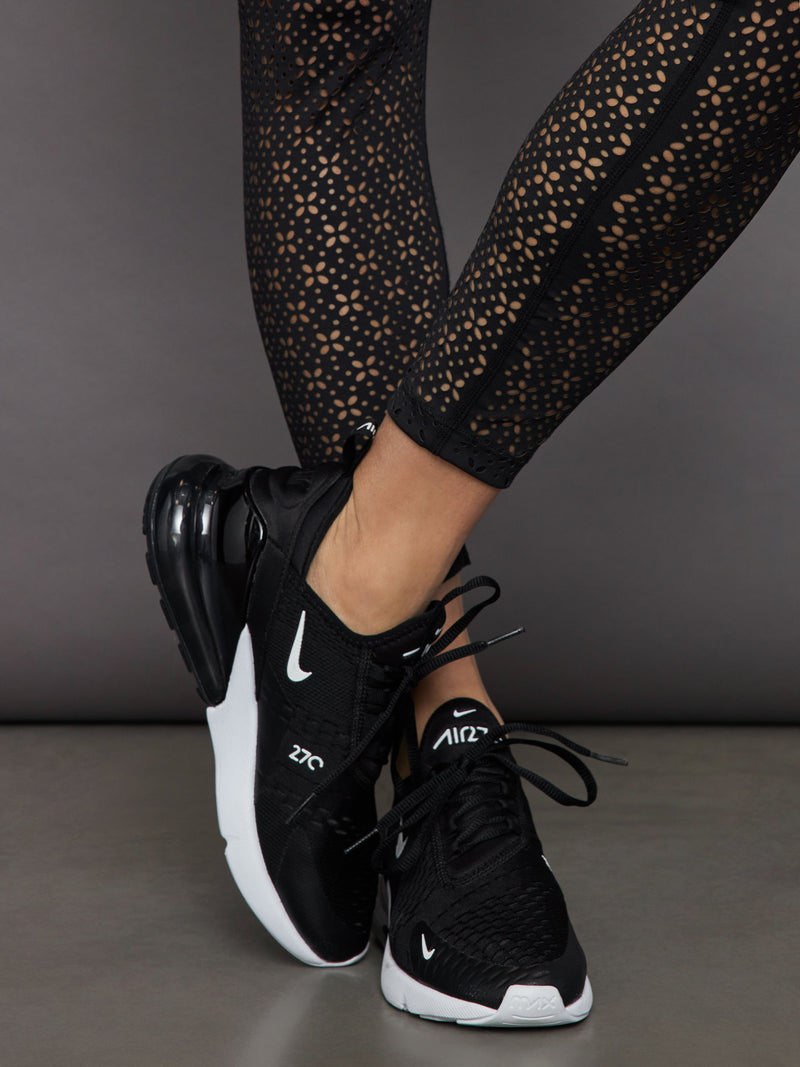 Laser Cut Legging in Diamond Compression - Black