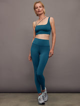 Asymmetrical Strappy Bra in Diamond Compression - Deep Lagoon