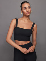 Square Neck Bra Top in Melt - Black