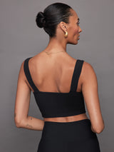 Square Neck Bra Top in Melt - Black