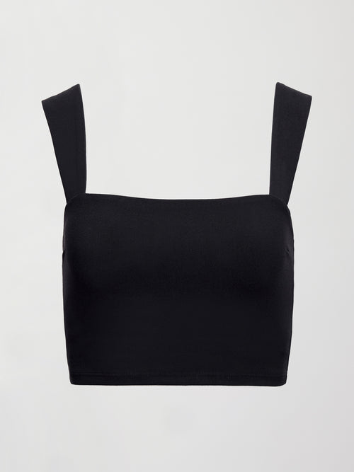 Square Neck Bra Top in Melt - Black