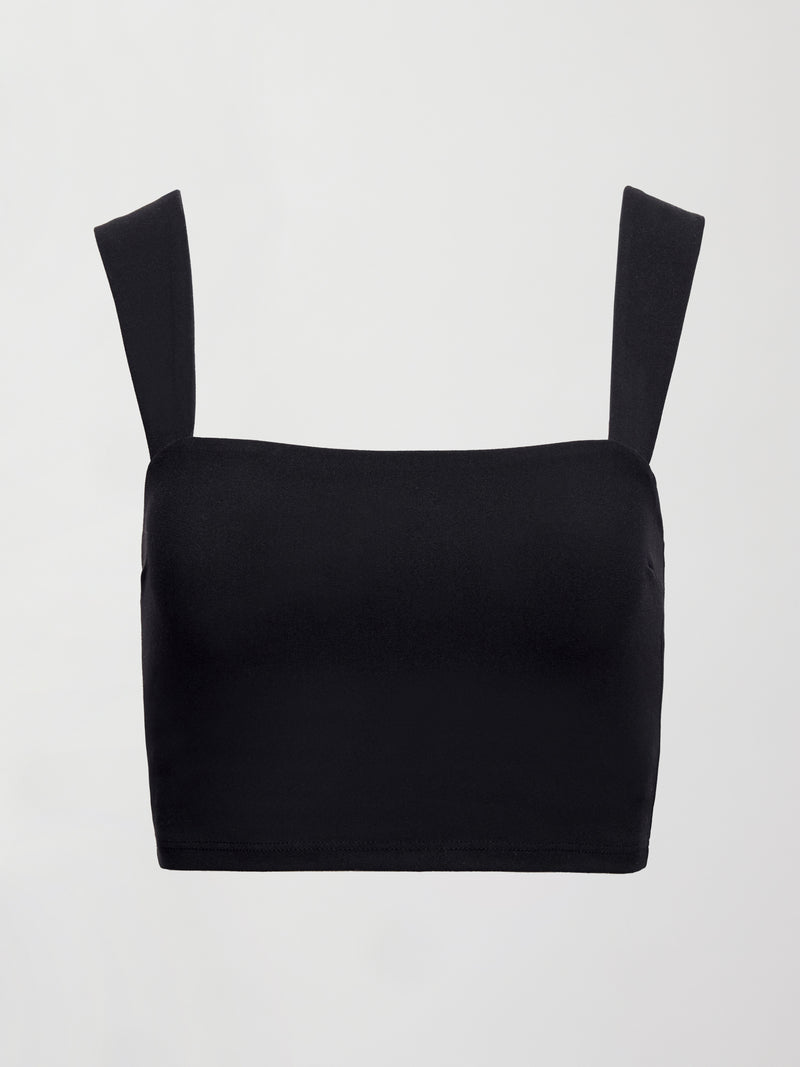 Square Neck Bra Top in Melt - Black