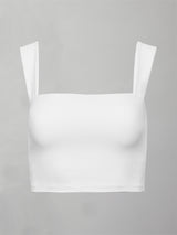 Square Neck Bra Top in Melt - White