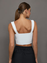 Square Neck Bra Top in Melt - White