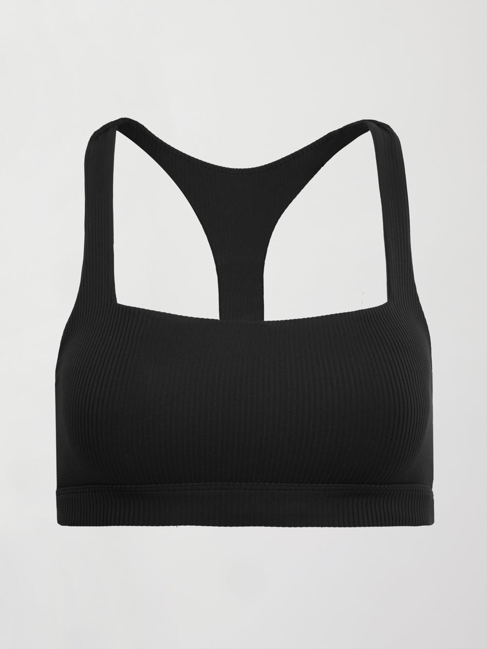 Racerback Bra in Ribbed Melt - Black