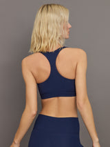 Racerback Bra in Ribbed Melt - True Navy