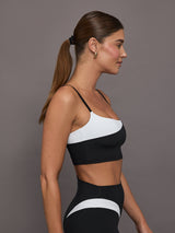 Spliced Colorblock Bra in Melt - Black/White