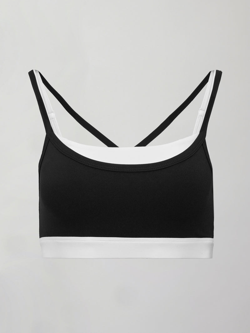 Double Layered Contrast Bra in Melt - Black/White