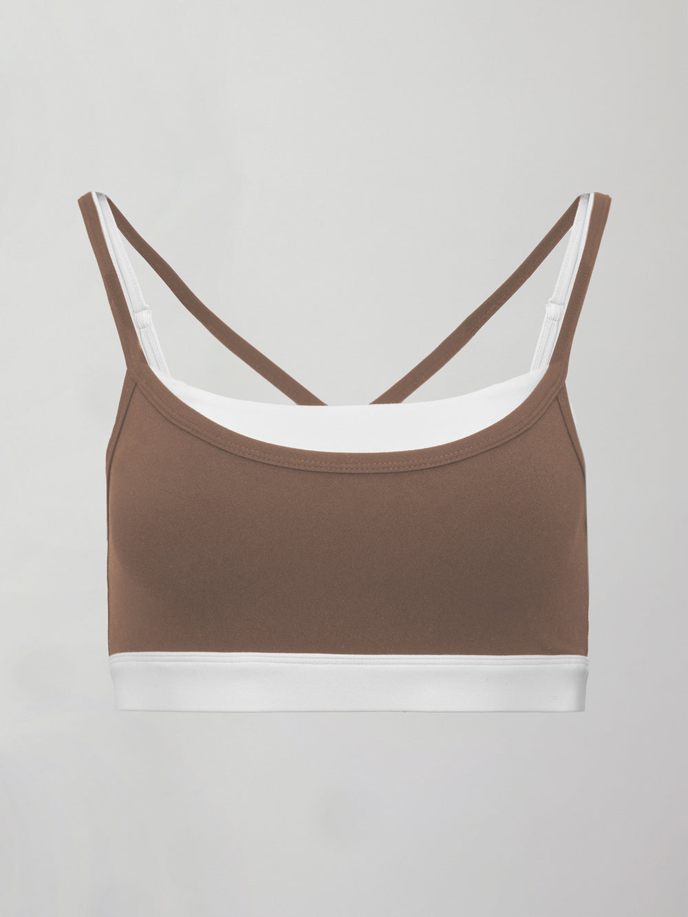 Double Layered Contrast Bra in Melt - Caribou/ White