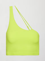 One Shoulder Convertible Bra Top in Melt - Acid Lime