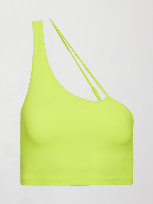 One Shoulder Convertible Bra Top in Melt - Acid Lime