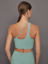 One Shoulder Convertible Bra Top in Melt - Granite Green