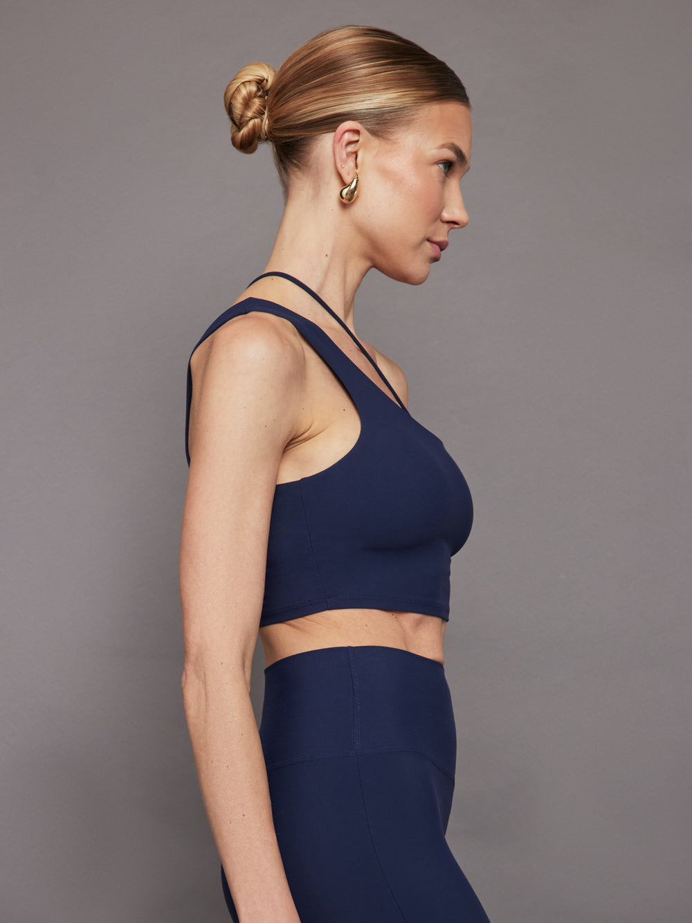 One Shoulder Convertible Bra Top in Melt - Navy Blazer