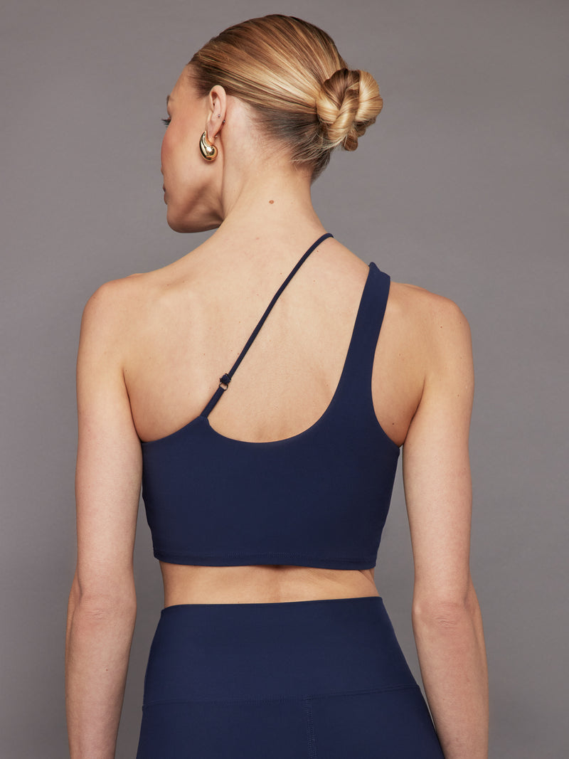 One Shoulder Convertible Bra Top in Melt - Navy Blazer