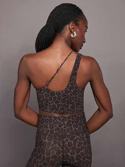 One Shoulder Convertible Bra Top - Leopard Print