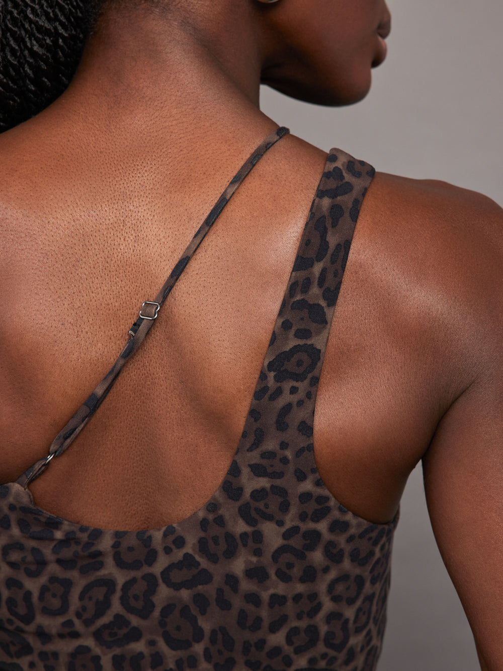 One Shoulder Convertible Bra Top - Leopard Print