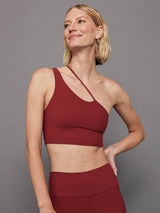 One Shoulder Convertible Bra Top in Melt - Merlot