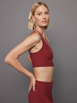 One Shoulder Convertible Bra Top in Melt - Merlot