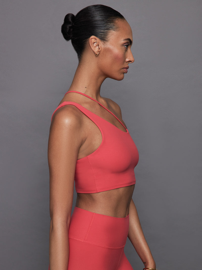 One Shoulder Convertible Bra Top in Melt - Tomato