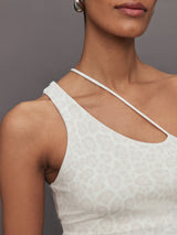 One Shoulder Convertible Tank in Melt - Snow Leopard