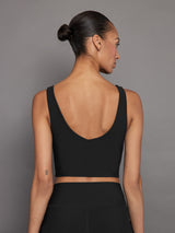 V-Neck Longline Bra in Melt - Black