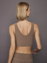 V-Neck Longline Bra in Melt - Caribou