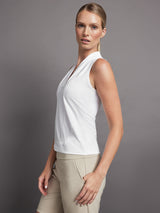 Wrap Neck Tank - White