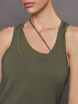 Long RacerBack Tank - Olive