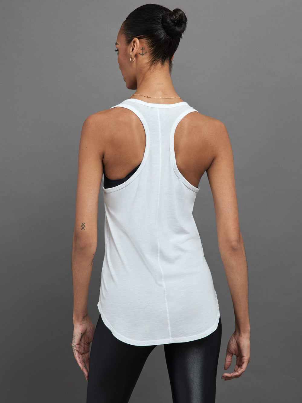 Long RacerBack Tank - White