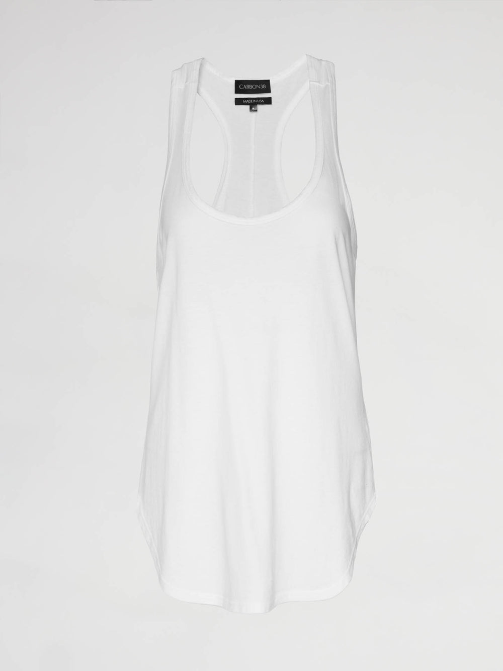 Long RacerBack Tank - White