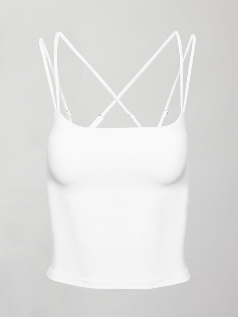 Strappy Tank in Melt - White