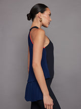 Pleated Back Tank in Melt - Black / Navy